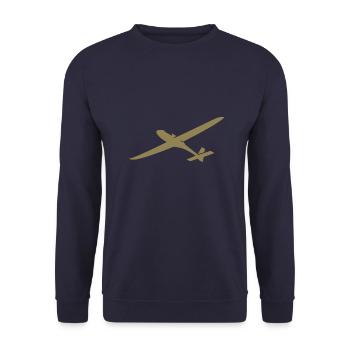 Sky Glider: Silhouette of a glider - Unisex Sweatshirt - navy - Front - Alina (178cm) & Michal (187cm)