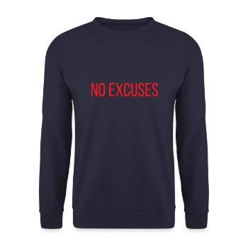 NO EXCUSES - Unisex Pullover - Navy - Vorne - Alina (178cm) & Michal (187cm)