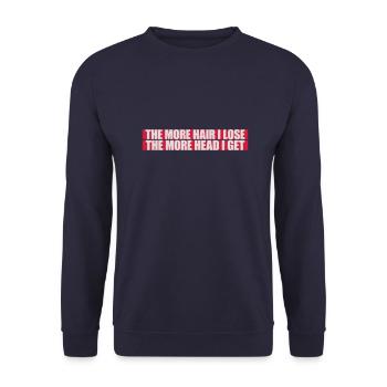 I get more head - Unisex Sweatshirt - navy - Front - Alina (178cm) & Michal (187cm)
