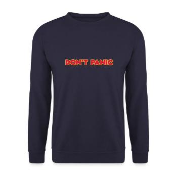 Don't Panic - Unisex Pullover - Navy - Vorne - Alina (178cm) & Michal (187cm)