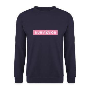 Cancer Survivor - Unisex Sweatshirt - navy - Front - Alina (178cm) & Michal (187cm)