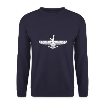 Coat of Arms Gift Iran Iranian Falgge Persia - Unisex Sweatshirt - navy - Front - Alina (178cm) & Michal (187cm)