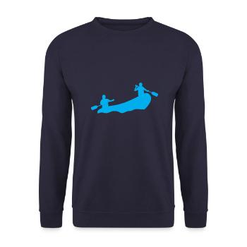 Rafting Silhouette White Water Inflatable Boat River - Unisex Sweatshirt - navy - Front - Alina (178cm) & Michal (187cm)