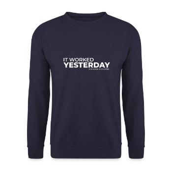 Software Developer Yesterday Works Gift - Unisex Sweatshirt - navy - Front - Alina (178cm) & Michal (187cm)