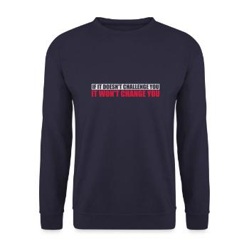 Workout Fitness Motivation Zitat - Unisex Pullover - Navy - Vorne - Alina (178cm) & Michal (187cm)