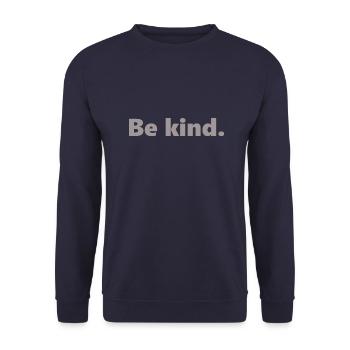 Be kind. - Unisex Pullover - Navy - Vorne - Alina (178cm) & Michal (187cm)