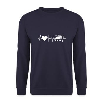 Volti amour cheval de battement de coeur - Sweat-shirt Unisexe - marine - Devant - Alina (178cm) & Michal (187cm)