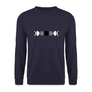 live night symbol moon crescent full moon crescent - Unisex Sweatshirt - navy - Front - Alina (178cm) & Michal (187cm)