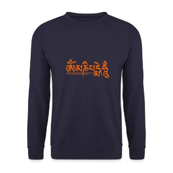 Om mani padme hum - Unisex Pullover - Navy - Vorne - Alina (178cm) & Michal (187cm)