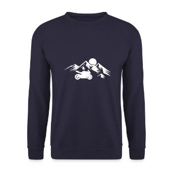Motorcycle Mountain Bike Lifestyle Gift Hobby - Unisex Sweatshirt - navy - Front - Alina (178cm) & Michal (187cm)