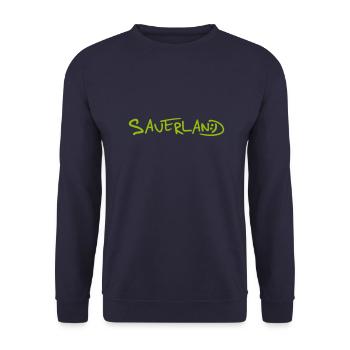 Sauerland-Logo frech und fröhlich - Unisex Pullover - Navy - Vorne - Alina (178cm) & Michal (187cm)