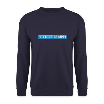 dont hurry be happy - Unisex Pullover - Navy - Vorne - Alina (178cm) & Michal (187cm)
