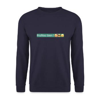 Profitez bien ! - Sweat-shirt Unisexe - marine - Devant - Alina (178cm) & Michal (187cm)