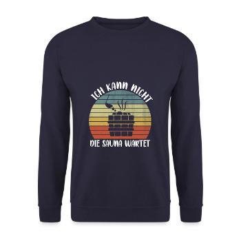 Sauna Ich kann nicht - Unisex Pullover - Navy - Vorne - Alina (178cm) & Michal (187cm)