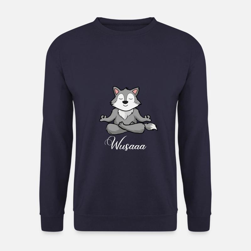Wolf Auszeit Durchatmen Wusaaa - Unisex Pullover - Navy
