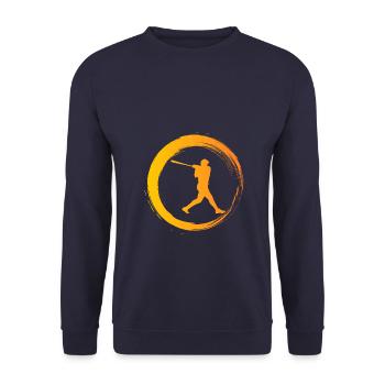 Sporty Hobby Leidenschaft Baseball - Unisex Pullover - Navy - Vorne - Alina (178cm) & Michal (187cm)