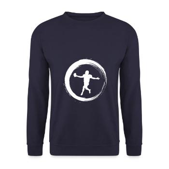 Sporty Hobby Leidenschaft American Football - Unisex Pullover - Navy - Vorne - Alina (178cm) & Michal (187cm)