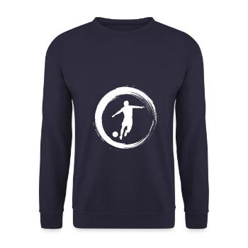 Sporty Hobby Leidenschaft Fussball - Unisex Pullover - Navy - Vorne - Alina (178cm) & Michal (187cm)