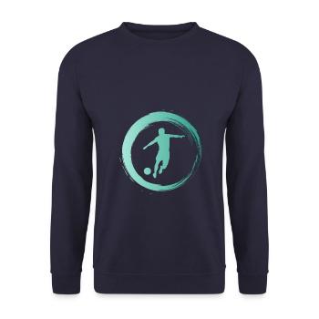 Sporty Hobby Leidenschaft Fussball - Unisex Pullover - Navy - Vorne - Alina (178cm) & Michal (187cm)