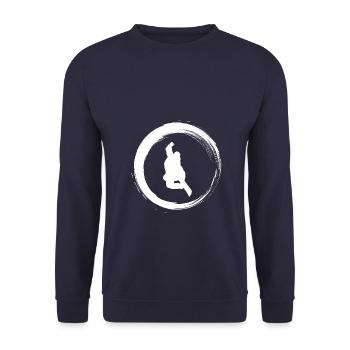 Sporty Hobby Leidenschaft Snowboard - Unisex Pullover - Navy - Vorne - Alina (178cm) & Michal (187cm)