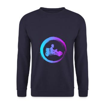 Sporty Hobby Leidenschaft Kartfahren - Unisex Pullover - Navy - Vorne - Alina (178cm) & Michal (187cm)