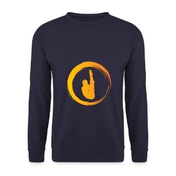 Sporty Hobby Leidenschaft Turmspringen - Unisex Pullover - Navy - Vorne - Alina (178cm) & Michal (187cm)