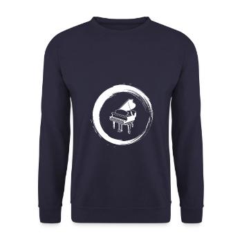 Sporty Hobby Leidenschaft Piano - Unisex Pullover - Navy - Vorne - Alina (178cm) & Michal (187cm)
