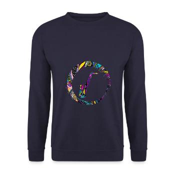 Sporty Hobby Leidenschaft Saxophon - Unisex Pullover - Navy - Vorne - Alina (178cm) & Michal (187cm)