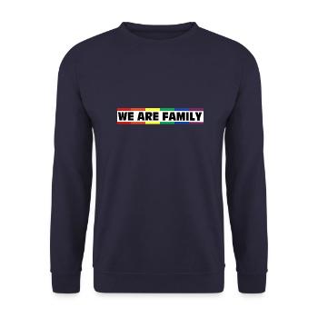 We are Family - Rainbow&Pride - Unisex Pullover - Navy - Vorne - Alina (178cm) & Michal (187cm)