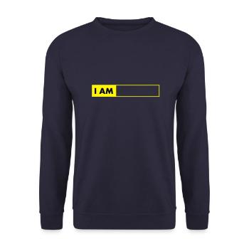 i_am__vec_2 de - Unisex Pullover - Navy - Vorne - Alina (178cm) & Michal (187cm)