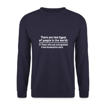 There are two types of people in the world Nerd - Unisex Sweatshirt - navy - Front - Alina (178cm) & Michal (187cm)