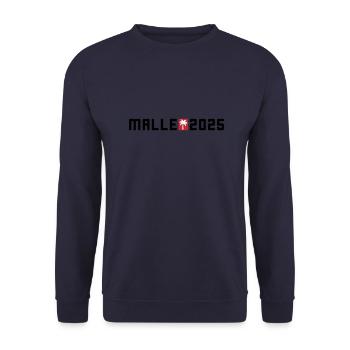Malle 2025 Urlaub Palme - Unisex Pullover - Navy - Vorne - Alina (178cm) & Michal (187cm)
