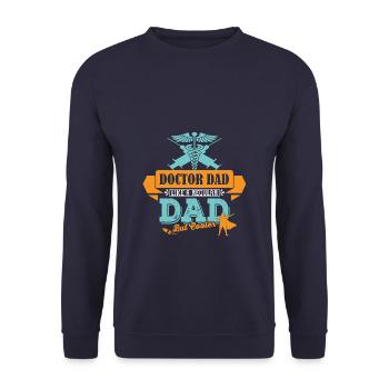 Arzt Vater Papa cooler - Unisex Pullover - Navy - Vorne - Alina (178cm) & Michal (187cm)