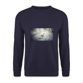 Pair of large birds - Unisex Sweatshirt - navy - Front - Alina (178cm) & Michal (187cm)