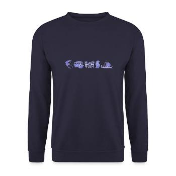 Boho Line Art Design, Series "Greece" - Unisex Sweatshirt - navy - Front - Alina (178cm) & Michal (187cm)