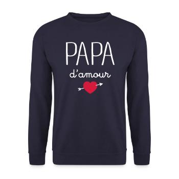 Papa D'Amour - Sweat-shirt Unisexe - marine - Devant - Alina (178cm) & Michal (187cm)