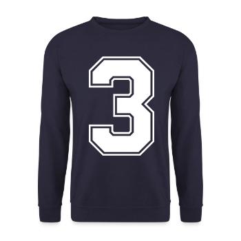 Maillot numéro 3 - Sweat-shirt Unisexe - marine - Devant - Alina (178cm) & Michal (187cm)