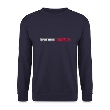 better with a dog - Unisex Sweatshirt - navy - Front - Alina (178cm) & Michal (187cm)