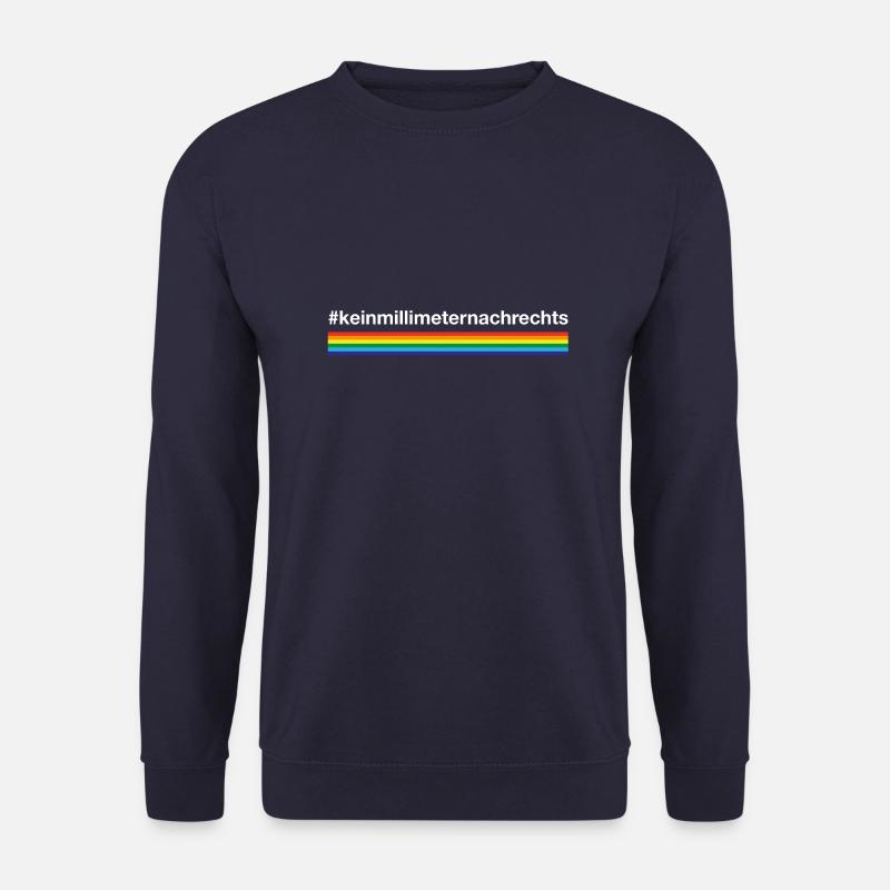 gegen rechts kein millimeter nach rechts vielfalt - Unisex Pullover - Navy