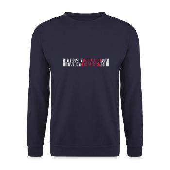 Workout Fitness Motivation Zitat - Unisex Pullover - Navy - Vorne - Alina (178cm) & Michal (187cm)