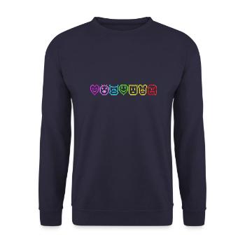 émoticône couleur arc-en-ciel amusant émotions - Sweat-shirt Unisexe - marine - Devant - Alina (178cm) & Michal (187cm)
