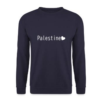 palestina heart gift - Unisex Sweatshirt - navy - Front - Alina (178cm) & Michal (187cm)
