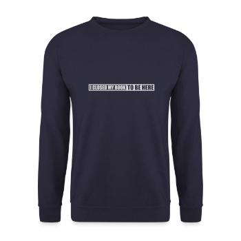 I closed my book - Unisex Pullover - Navy - Vorne - Alina (178cm) & Michal (187cm)