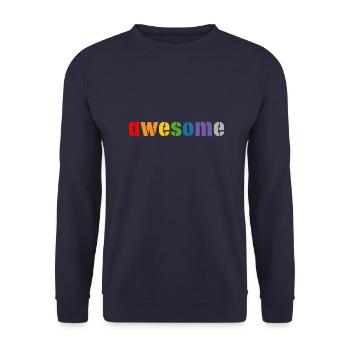 Rainbow shirt awesome, LGBT lgbtqi queer - Unisex Sweatshirt - navy - Front - Alina (178cm) & Michal (187cm)