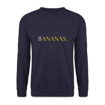 Bananas. Ananas. Bananen und Ananas. - Unisex Pullover - Navy - Vorne - Alina (178cm) & Michal (187cm)