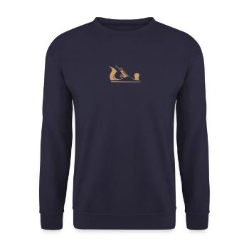 Hobel Schreiner Tischler T-Shirt - Unisex Pullover - Navy - Vorne - Alina (178cm) & Michal (187cm)