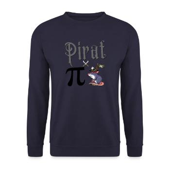 Pirate Pi Rat Pi Rat (Gift Idea) - Unisex Sweatshirt - navy - Front - Alina (178cm) & Michal (187cm)