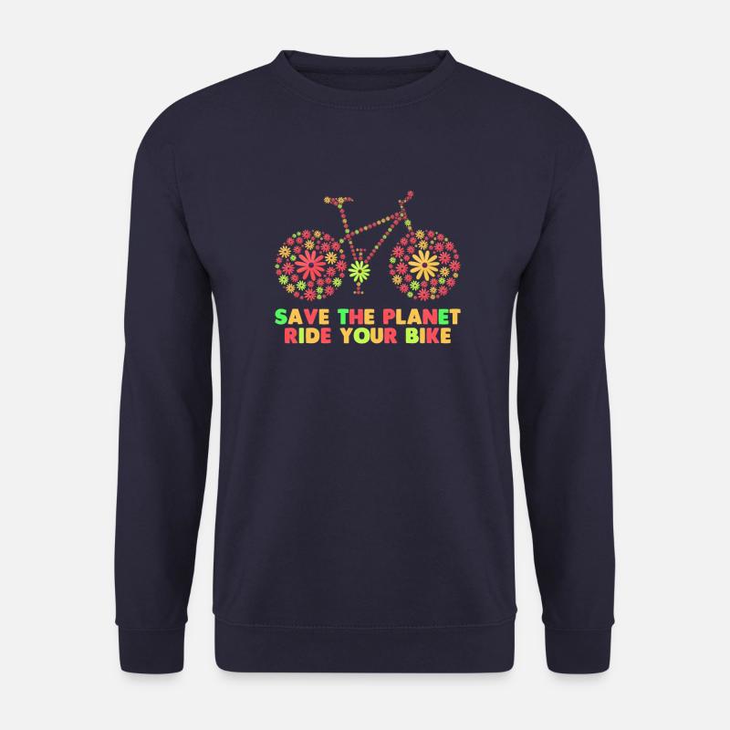 Bicycle 70s Flowers - Unisex Sweatshirt - navy