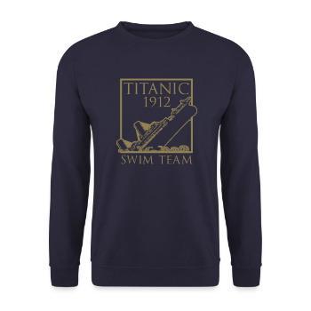 Titanic 1912 Swim Team Rettungsschwimmer - Unisex Pullover - Navy - Vorne - Alina (178cm) & Michal (187cm)