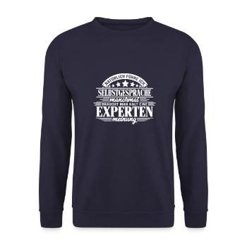 Selbstgespräche führen Kompetente Beratung - Unisex Pullover - Navy - Vorne - Alina (178cm) & Michal (187cm)